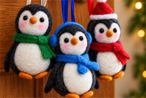 Penguin Bauble Needle Felting Workshop