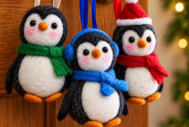 Penguin Bauble Needle Felting Workshop